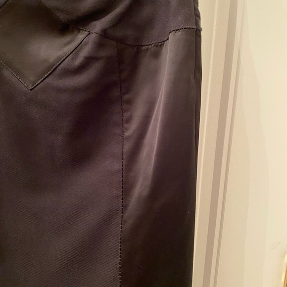 NWOT Mango Suit Size 8 Black Pencil Skirt with Satin Panels Office - Picture 2 of 11